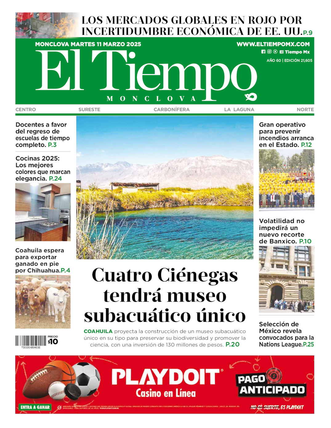 Edición impresa de El Tiempo Monclova