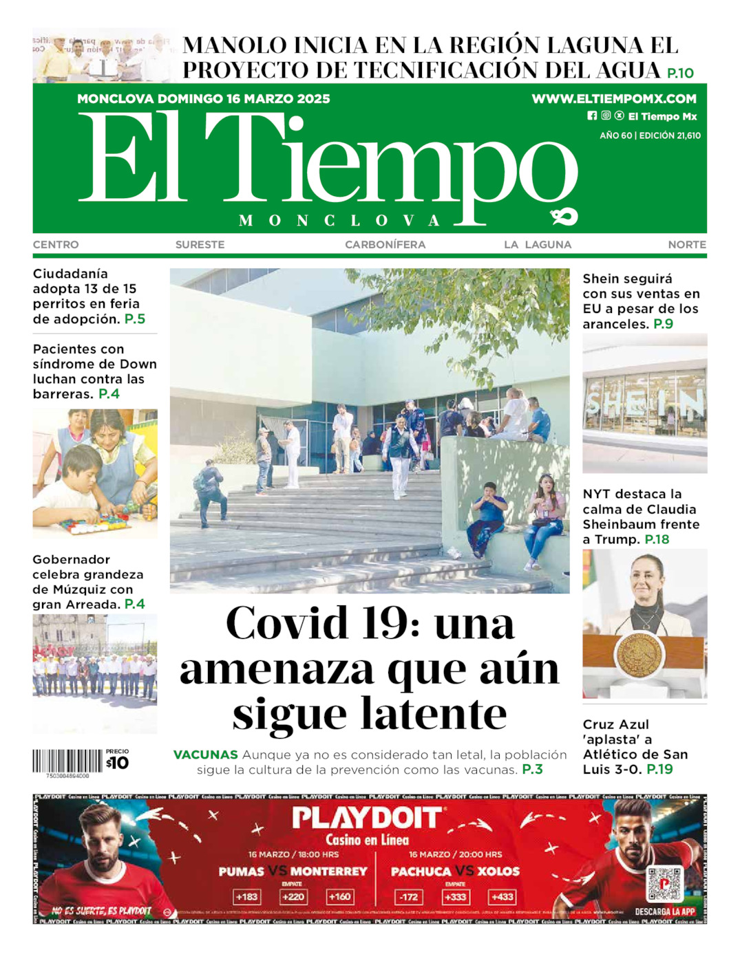 Edición impresa de El Tiempo Monclova