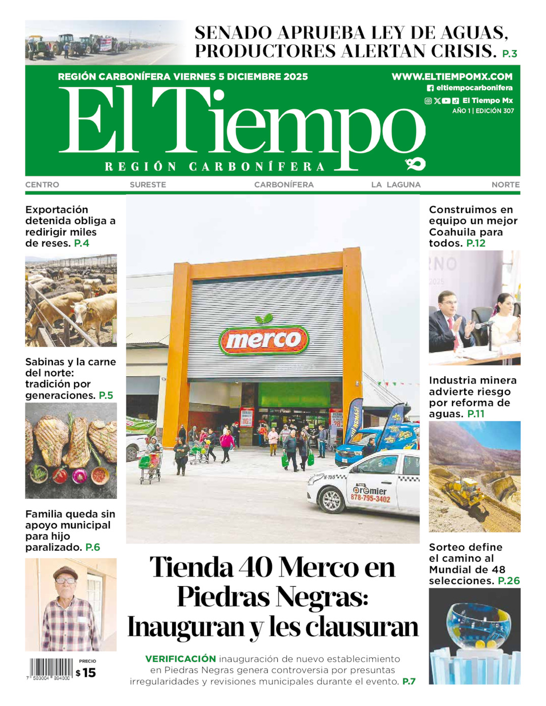Edición impresa de El Tiempo Región Carbonífera