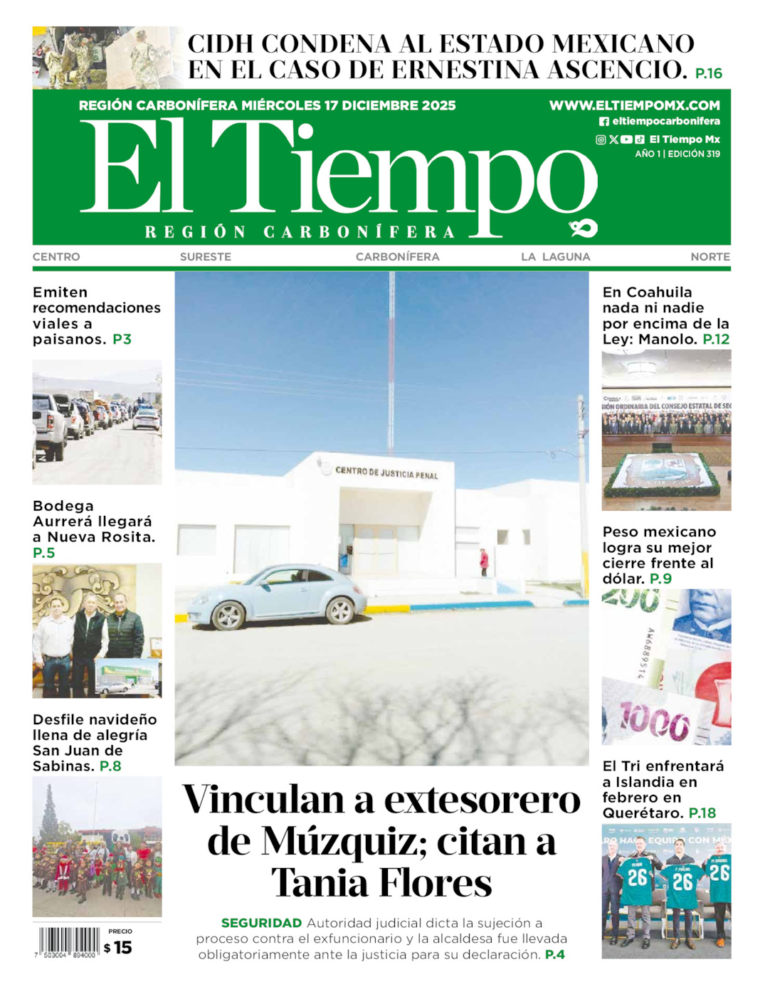 Edición impresa de El Tiempo Región Carbonífera