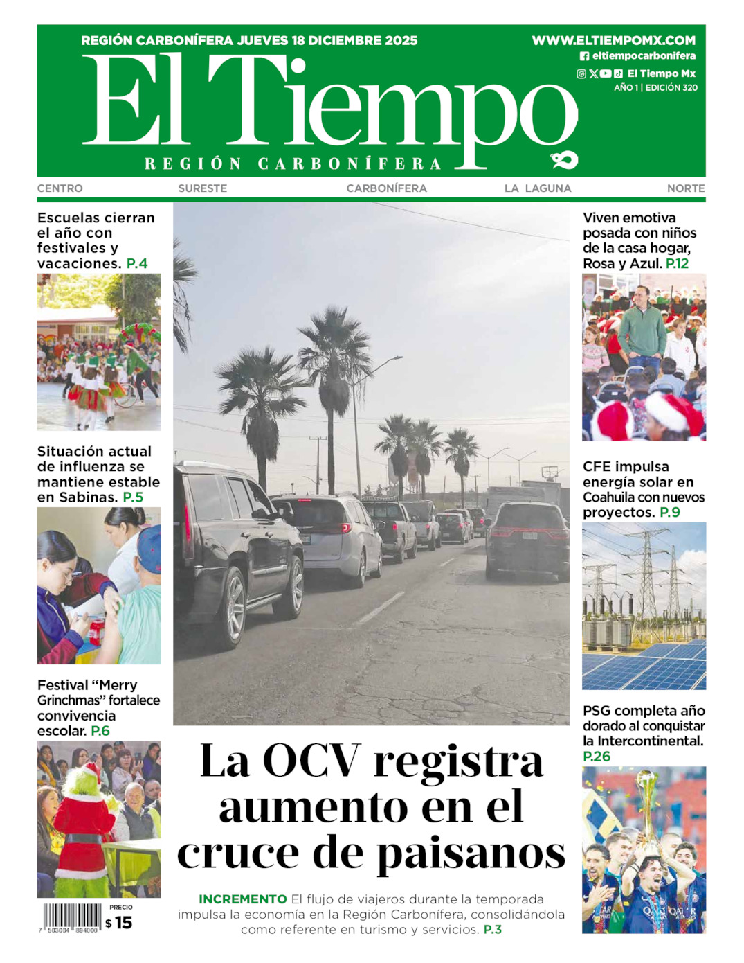 Edición impresa de El Tiempo Región Carbonífera