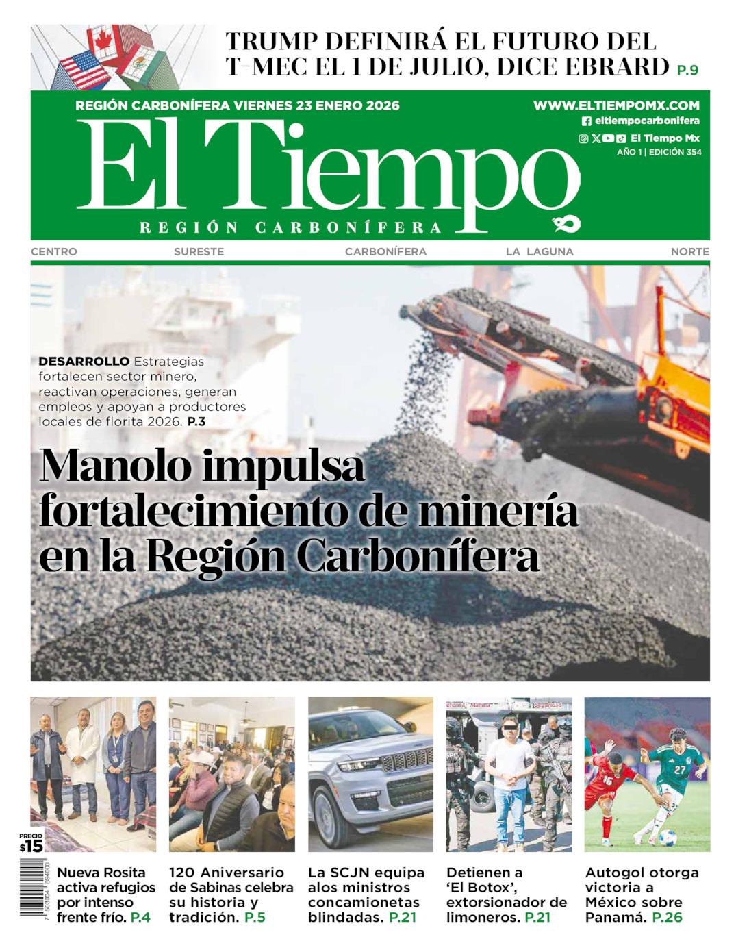 Edición impresa de El Tiempo Región Carbonífera