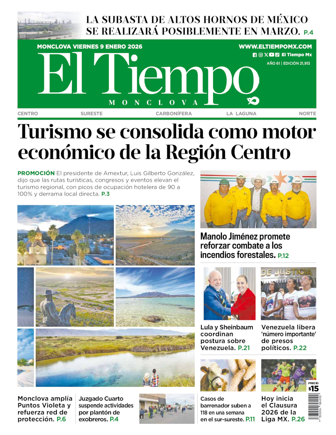 Edición impresa de El Tiempo Monclova