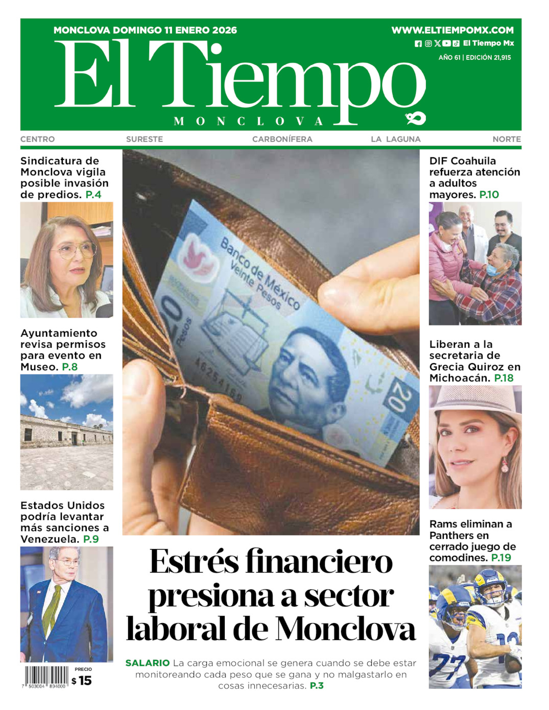 Portada del dom 11 de enero de 2026