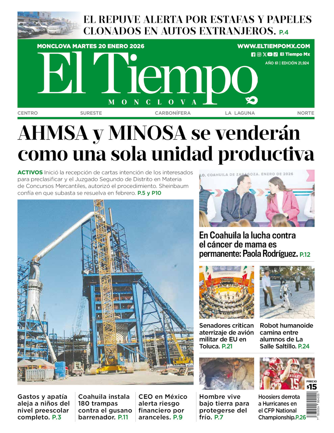 Portada del mar 20 de enero de 2026