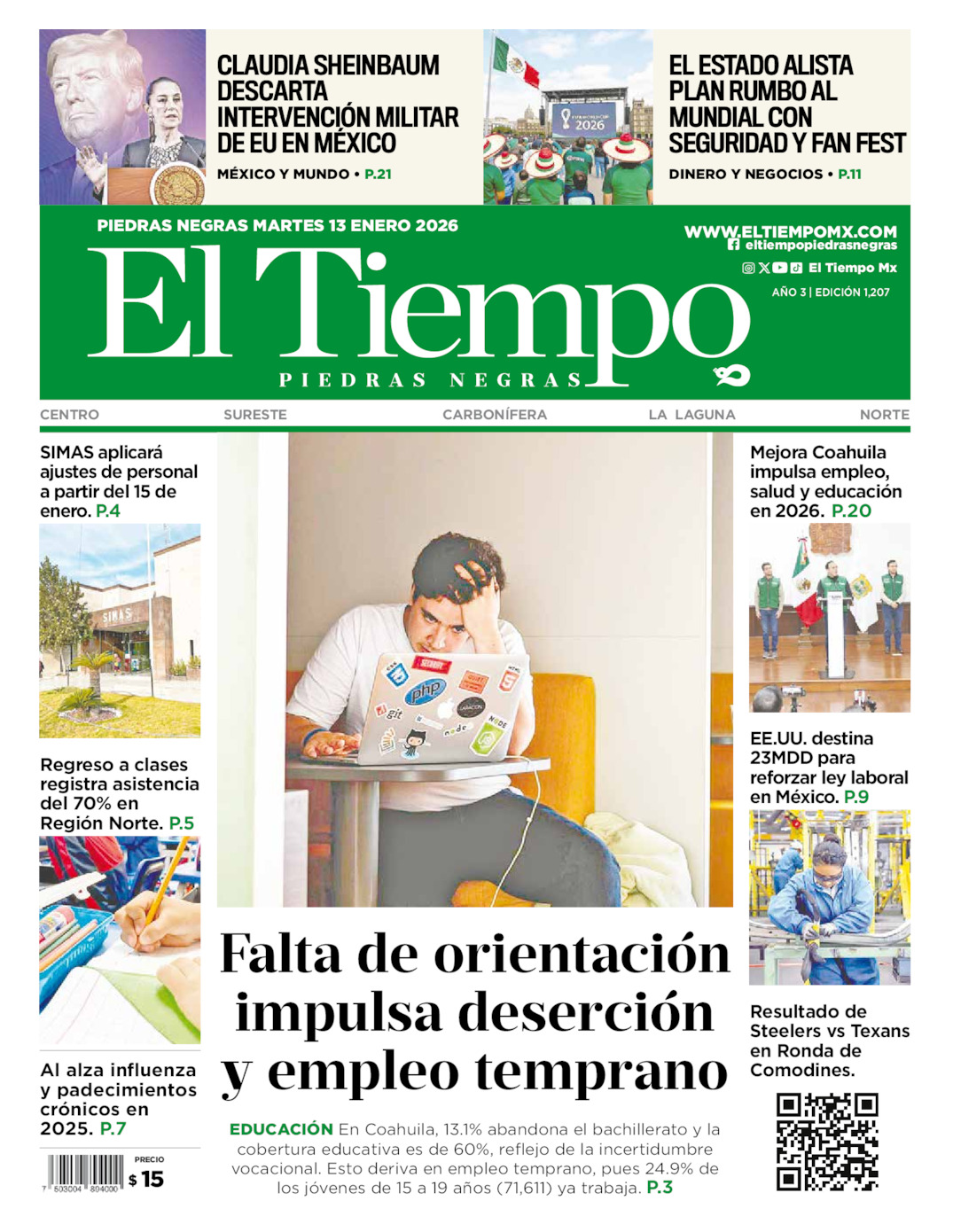 Edición impresa de El Tiempo Piedras Negras
