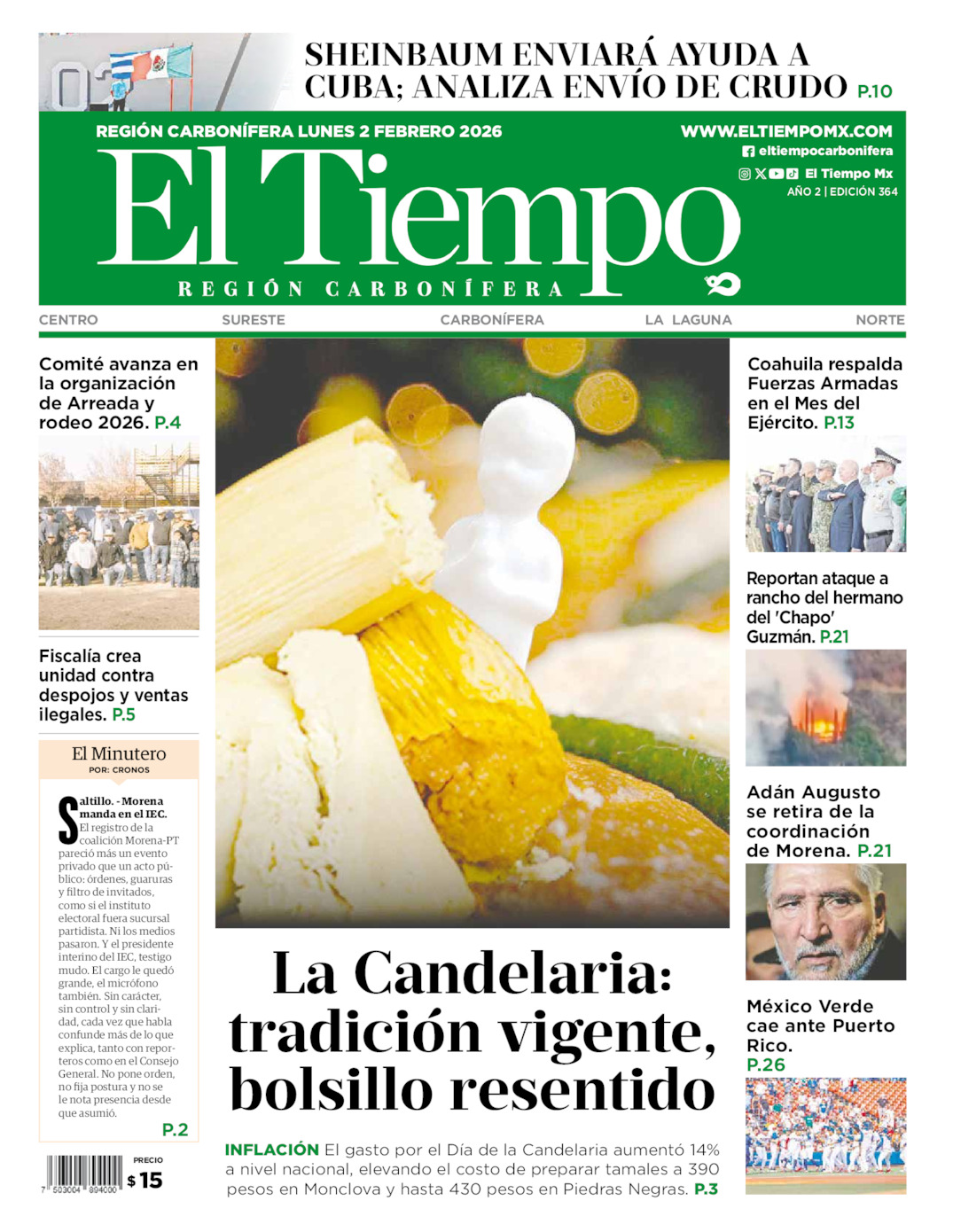 Edición impresa de El Tiempo Región Carbonífera