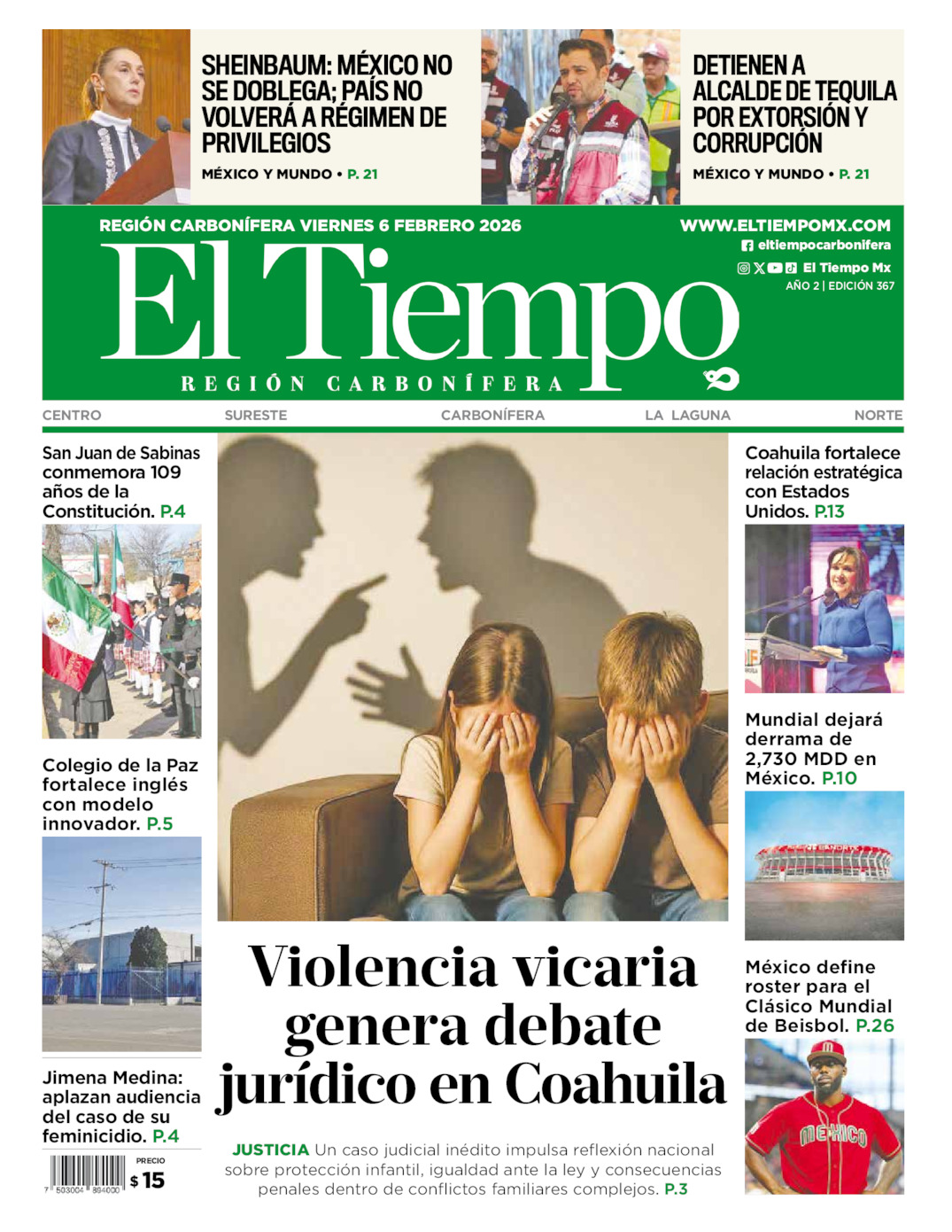 Edición impresa de El Tiempo Región Carbonífera