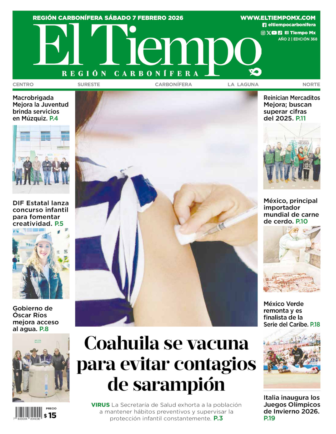 Edición impresa de El Tiempo Región Carbonífera