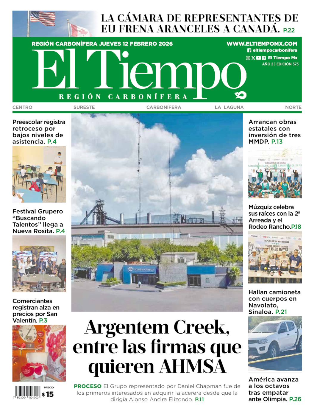 Edición impresa de El Tiempo Región Carbonífera