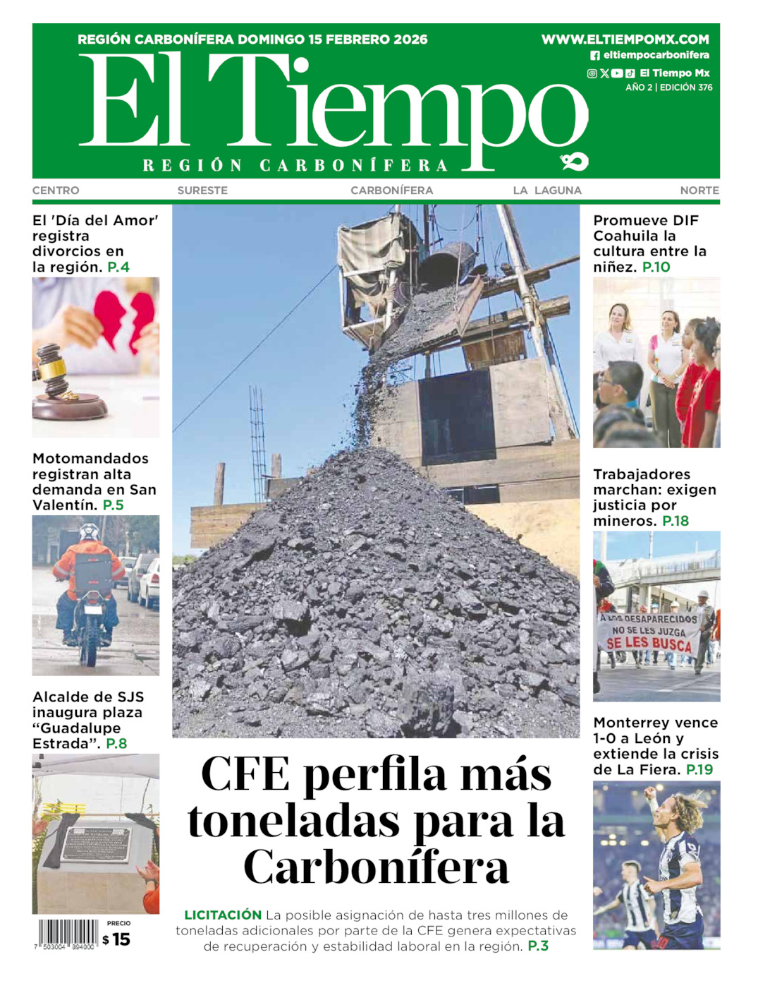 Edición impresa de El Tiempo Región Carbonífera