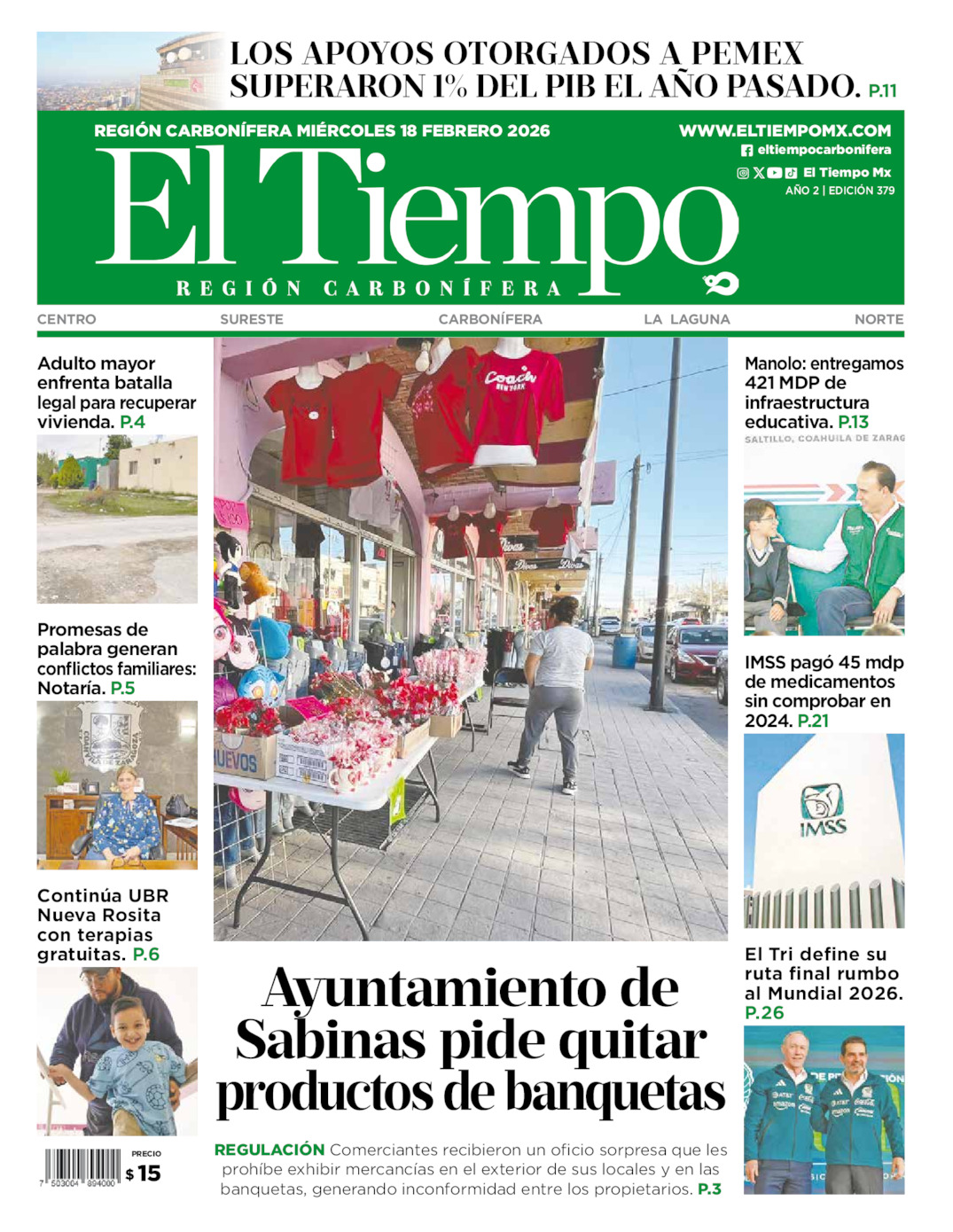 Edición impresa de El Tiempo Región Carbonífera