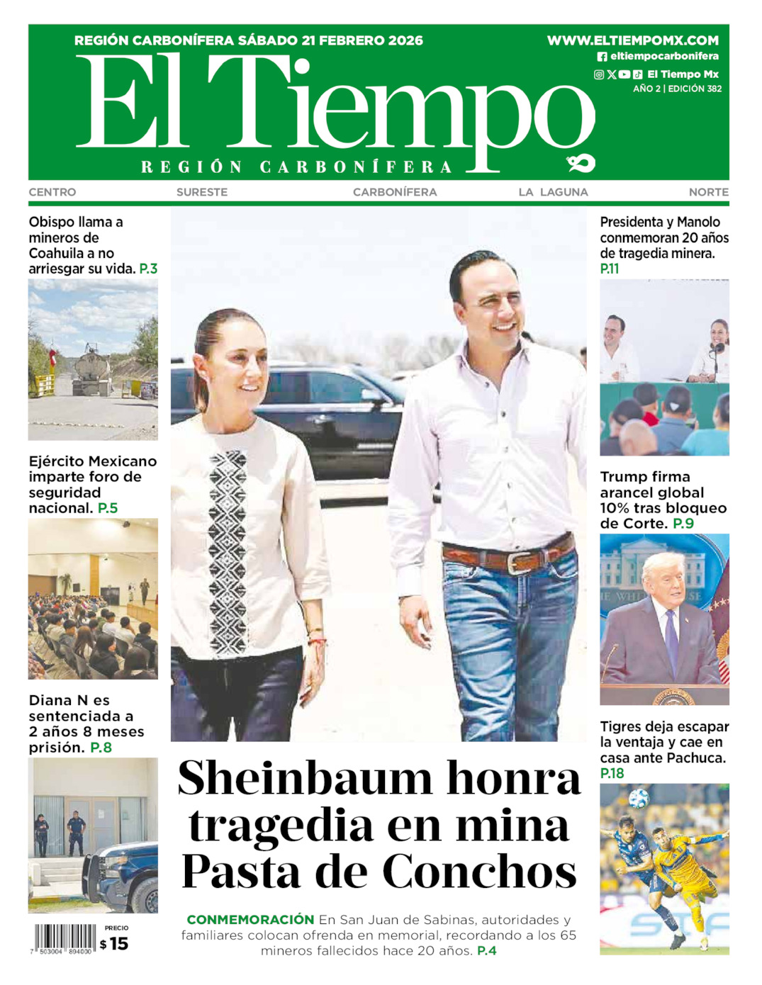 Edición impresa de El Tiempo Región Carbonífera