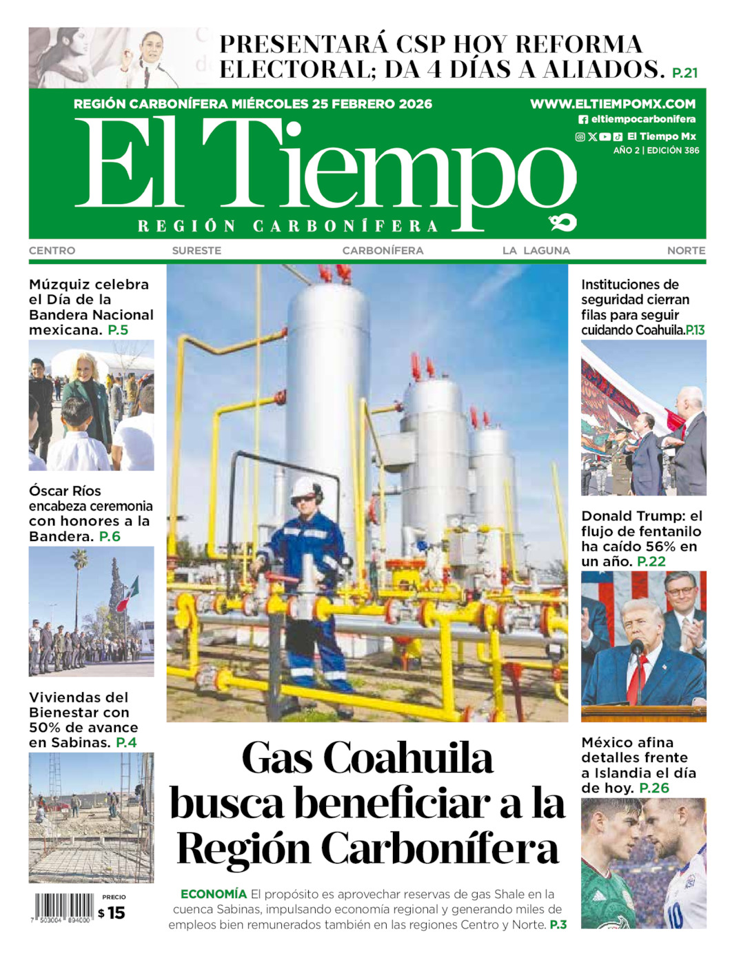 Edición impresa de El Tiempo Región Carbonífera