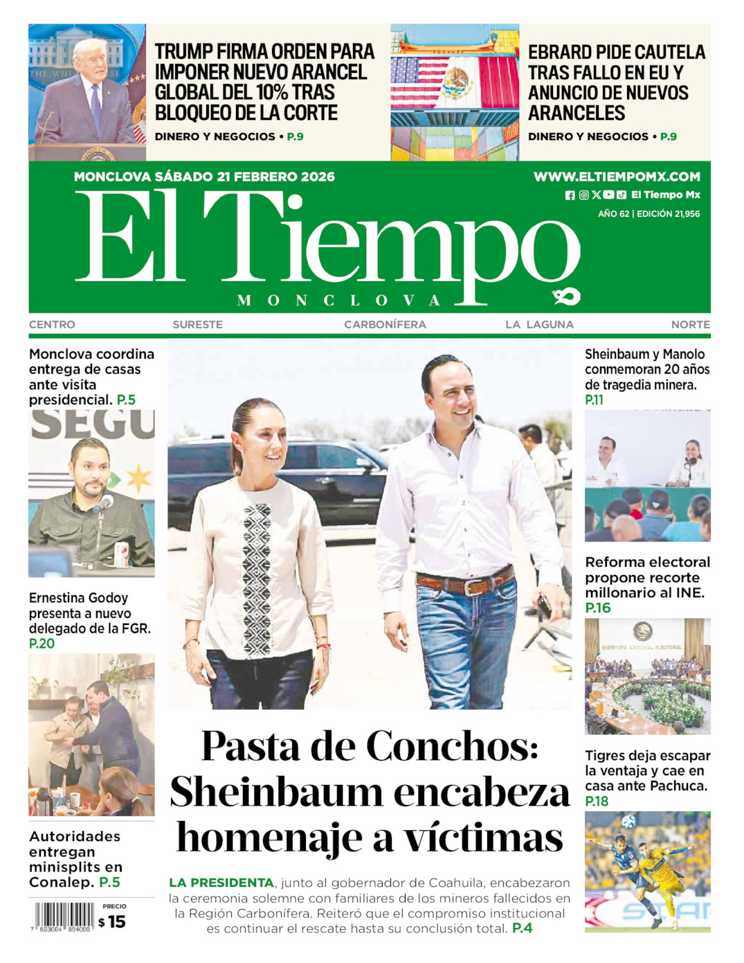 Edición impresa de El Tiempo Monclova