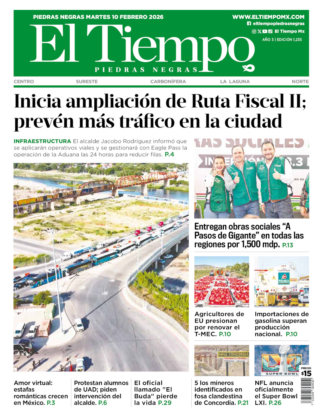 Edición impresa de El Tiempo Piedras Negras