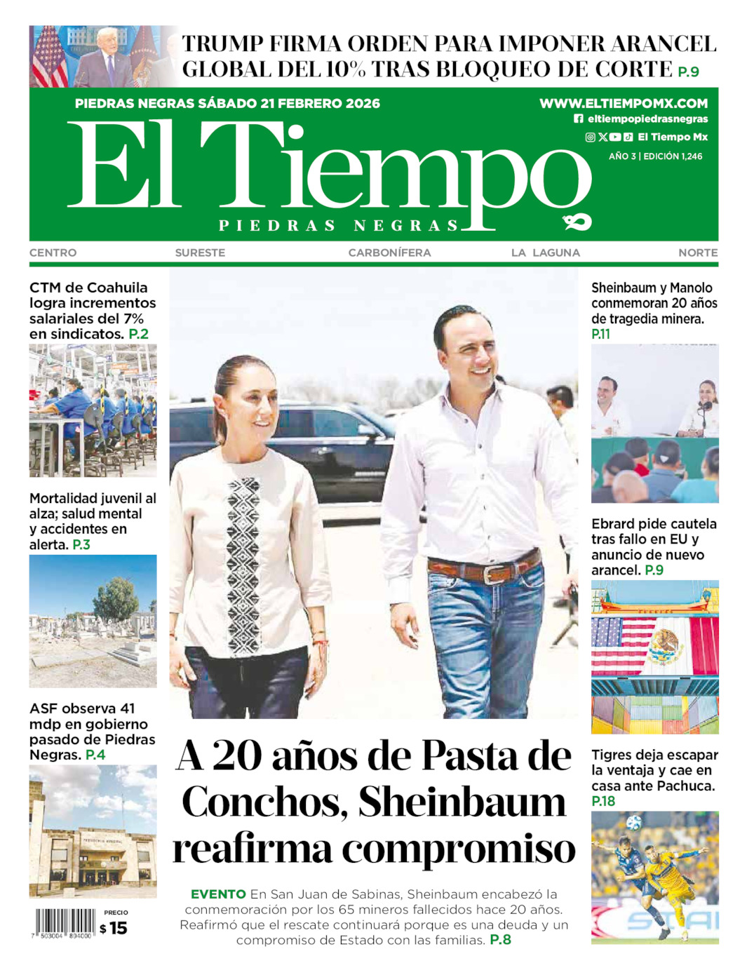 Edición impresa de El Tiempo Piedras Negras