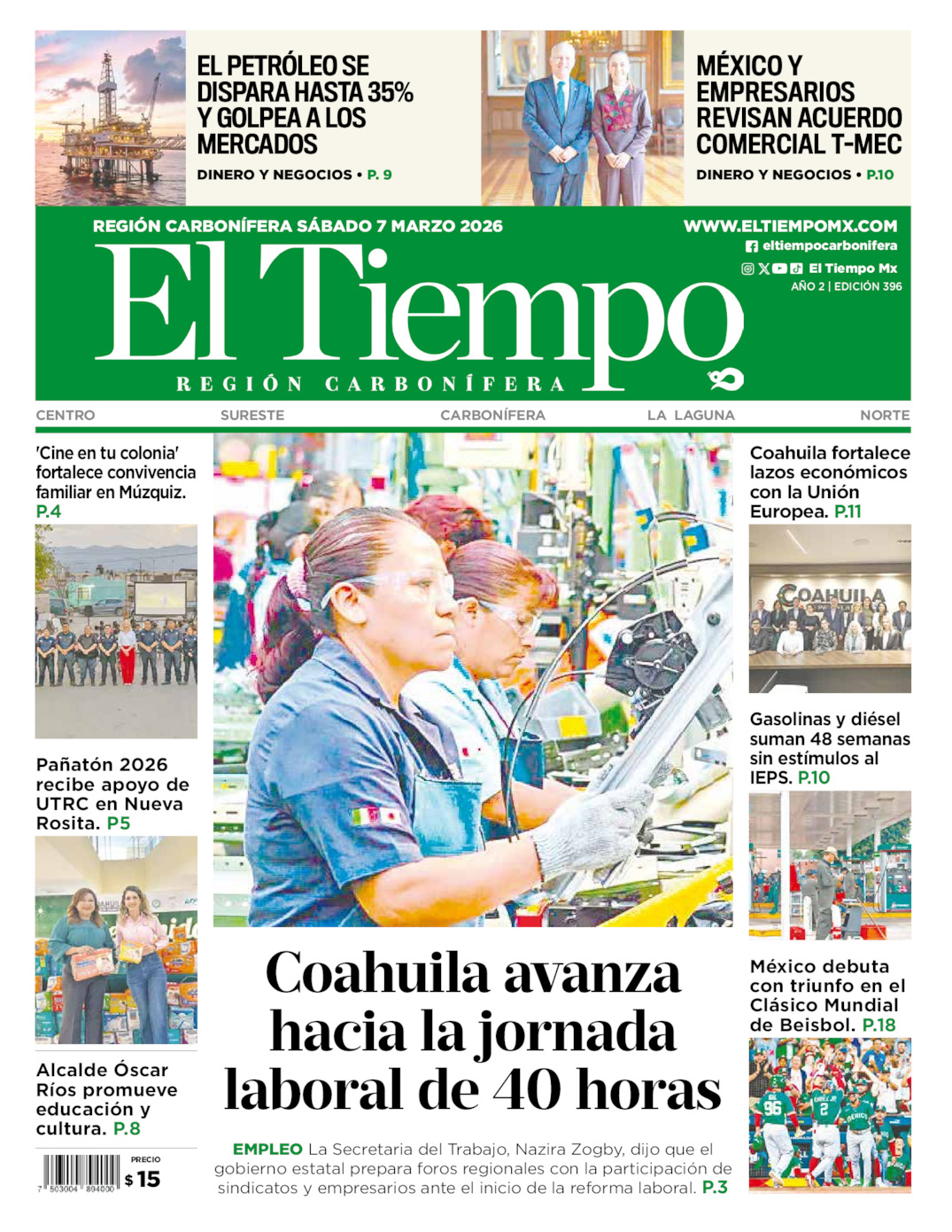 Edición impresa de El Tiempo Región Carbonífera