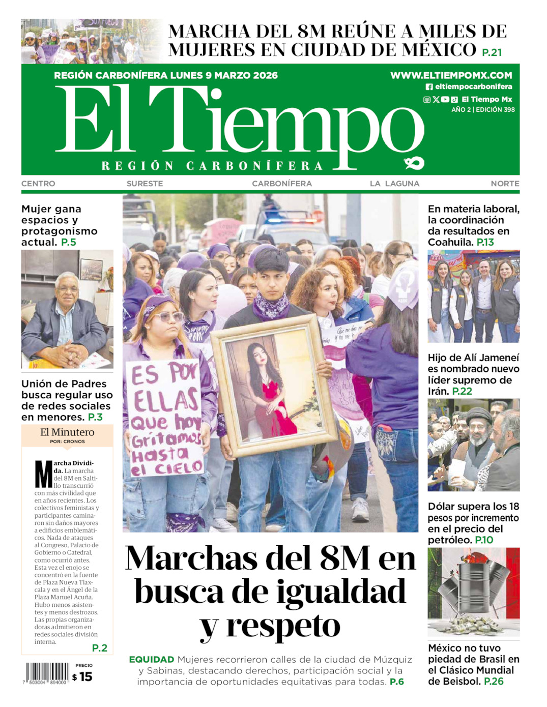 Edición impresa de El Tiempo Región Carbonífera