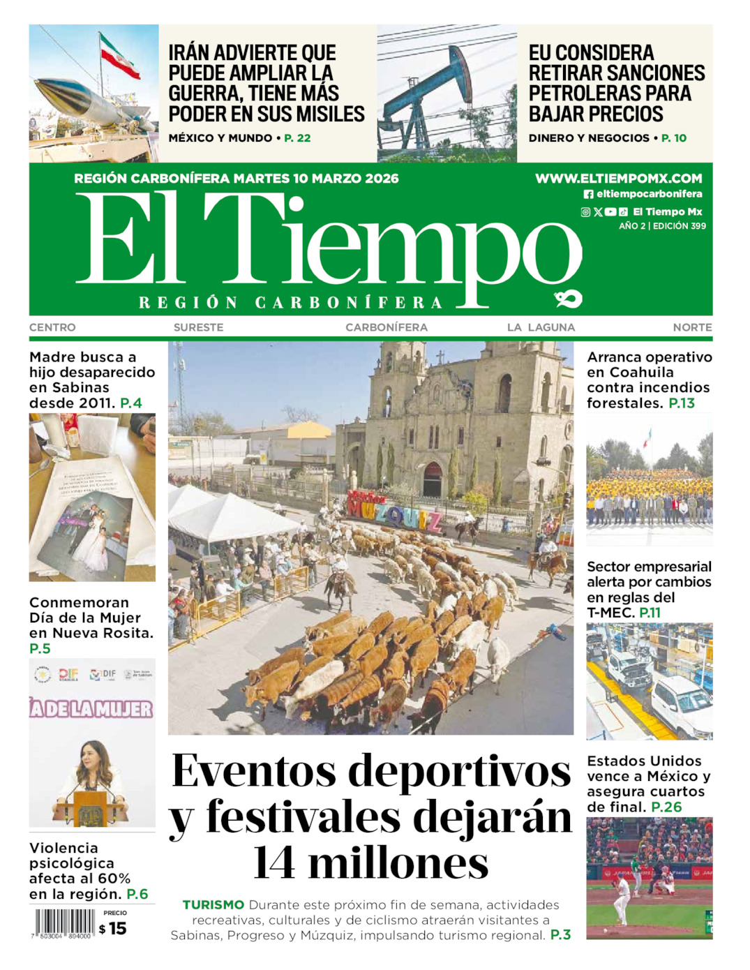 Edición impresa de El Tiempo Región Carbonífera