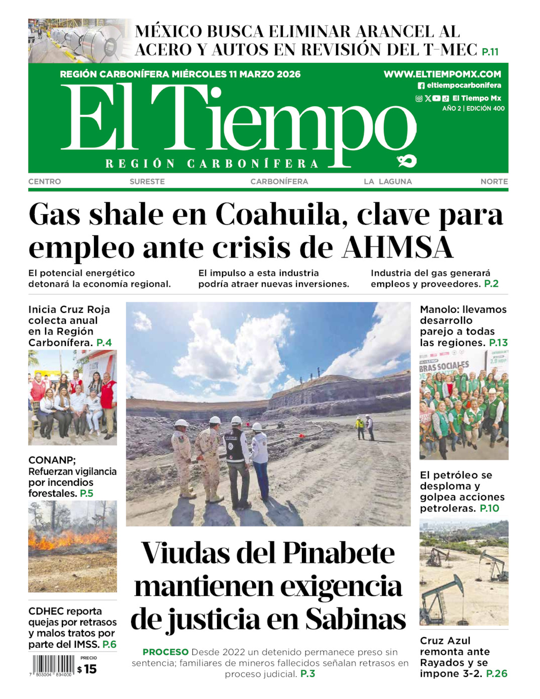 Edición impresa de El Tiempo Región Carbonífera