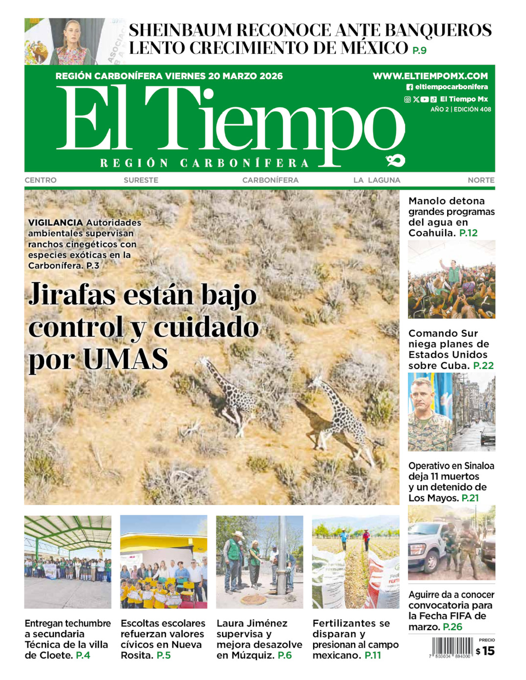 Edición impresa de El Tiempo Región Carbonífera