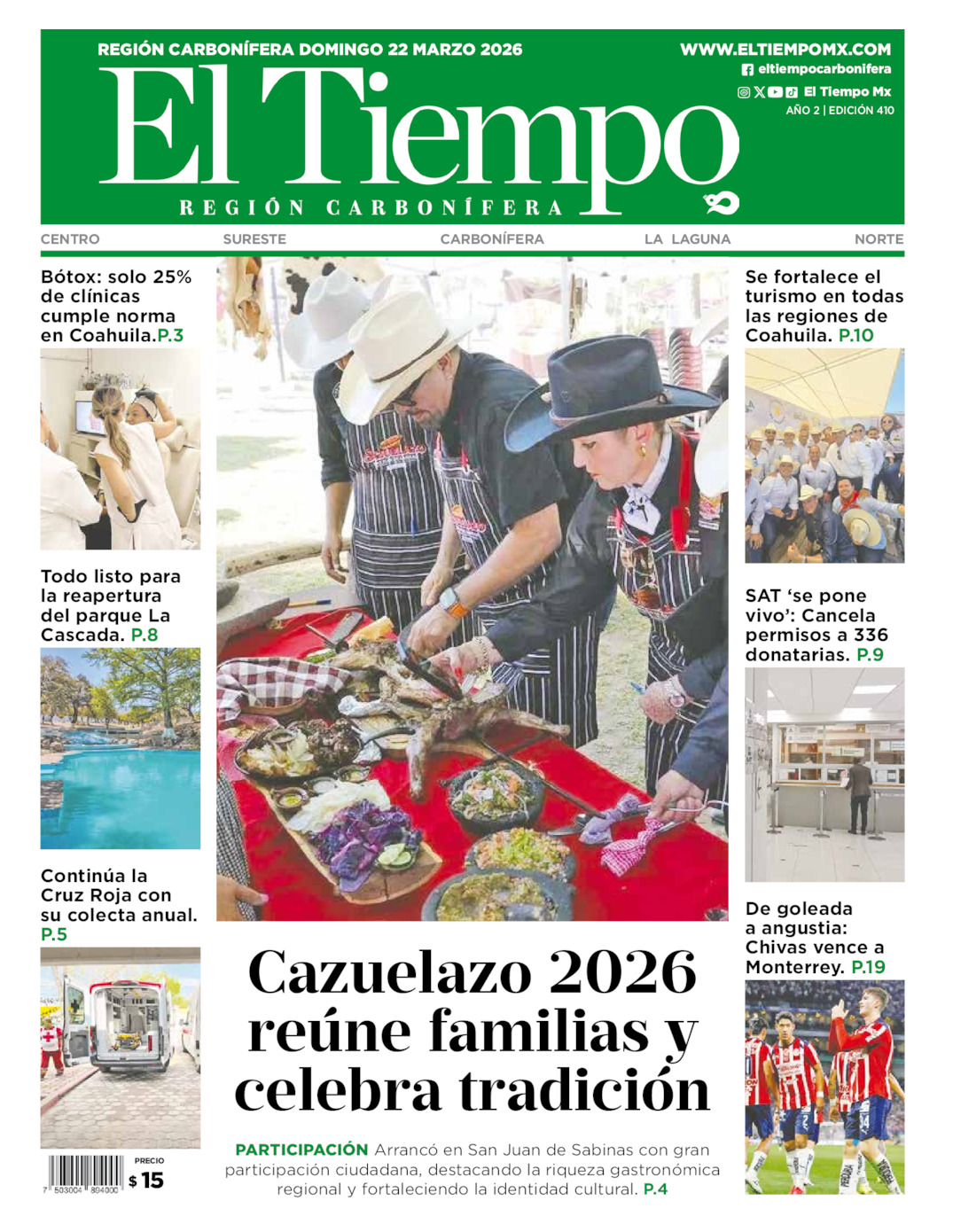 Edición impresa de El Tiempo Región Carbonífera