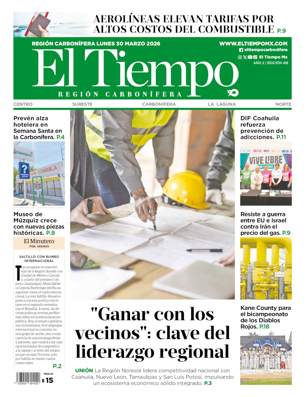 Edición impresa de El Tiempo Región Carbonífera