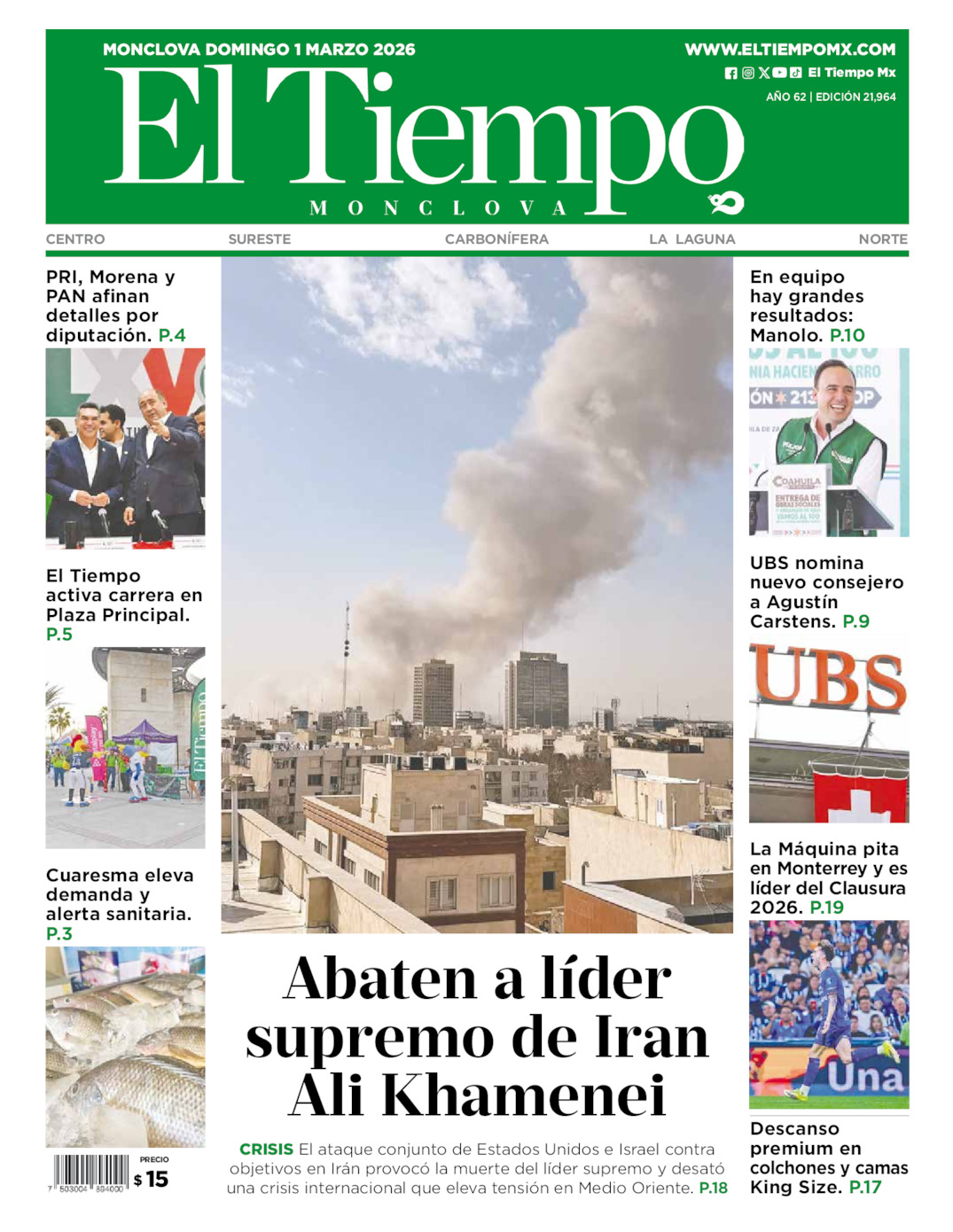 Portada del dom  1 de marzo de 2026