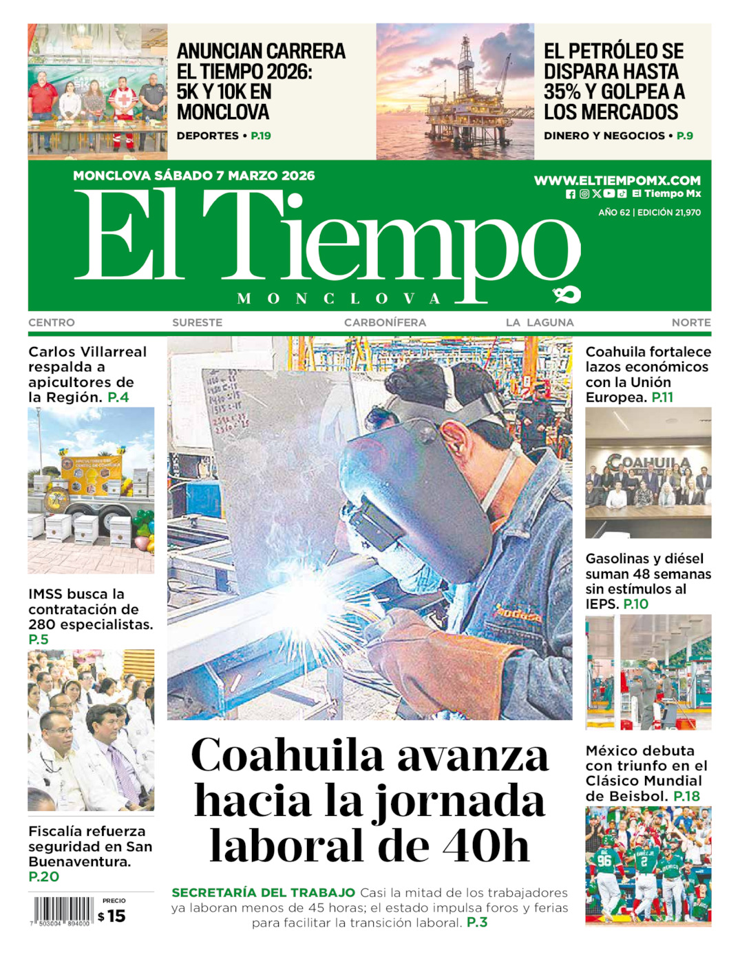 Edición impresa de El Tiempo Monclova