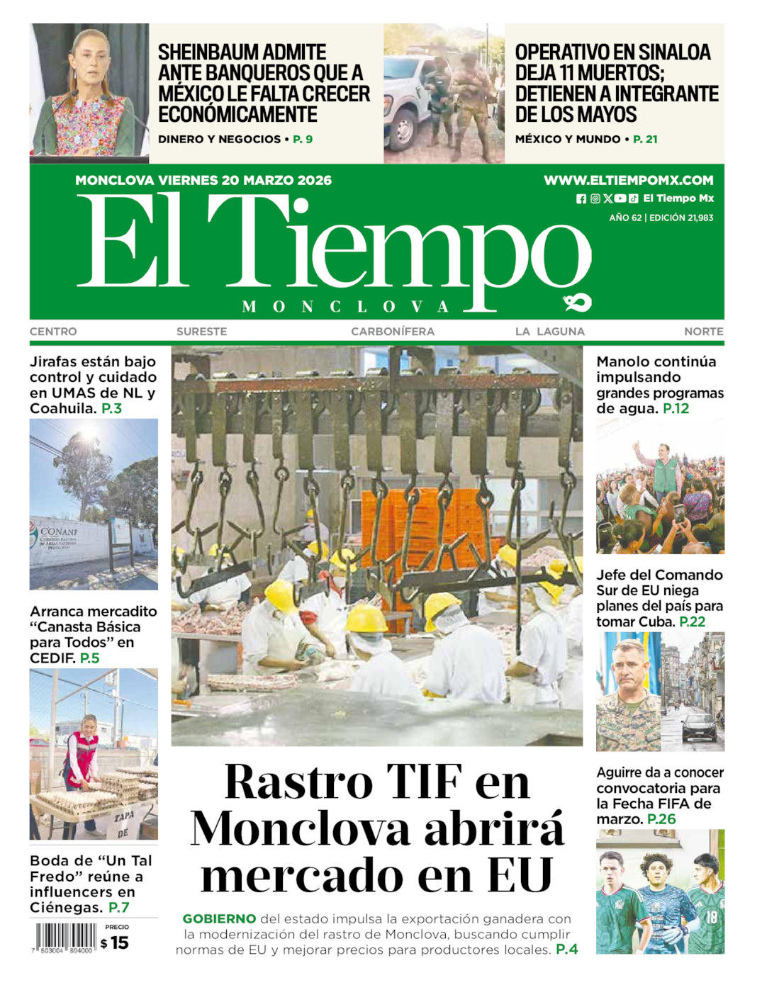 Edición impresa de El Tiempo Monclova