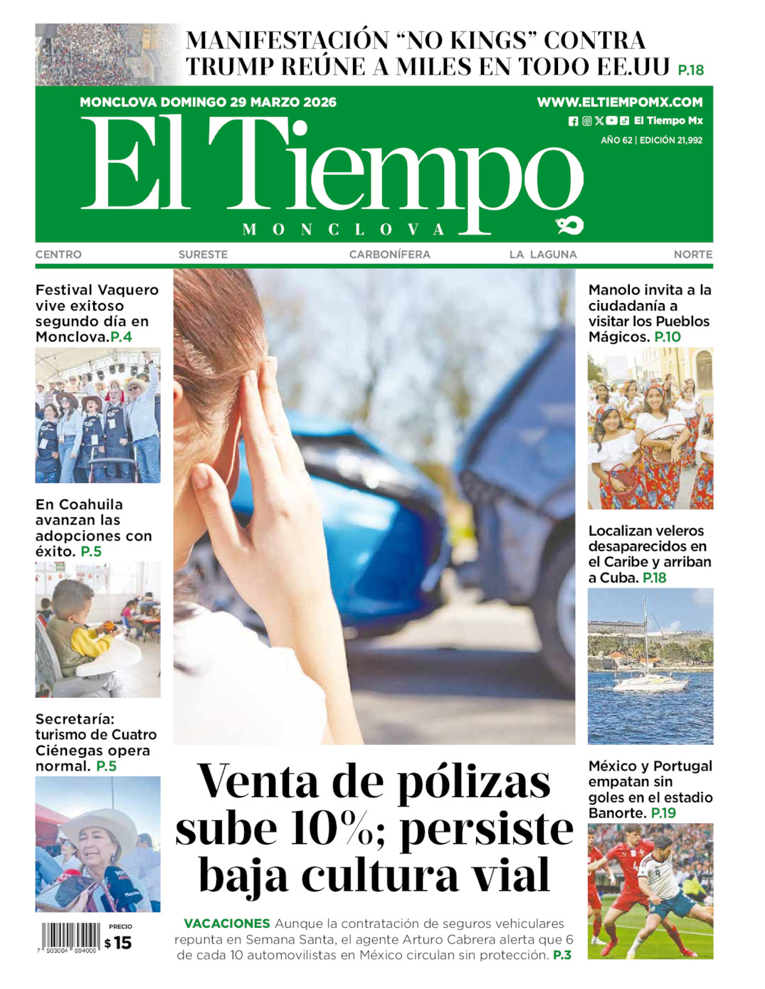 Edición impresa de El Tiempo Monclova