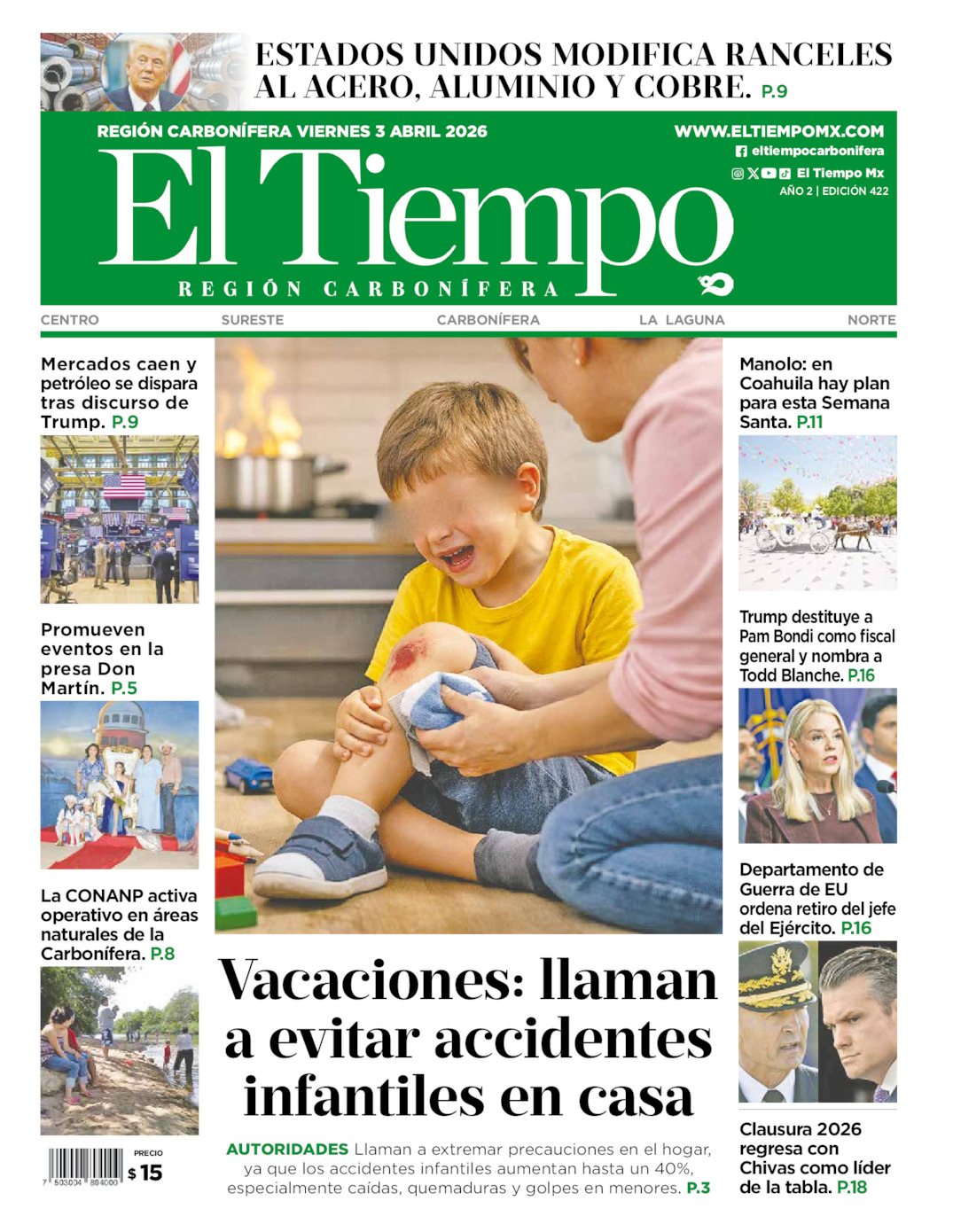 Edición impresa de El Tiempo Región Carbonífera