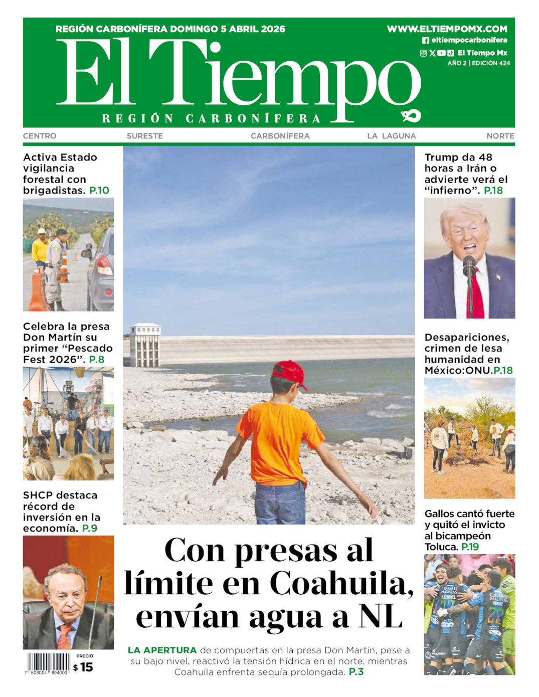 Edición impresa de El Tiempo Región Carbonífera