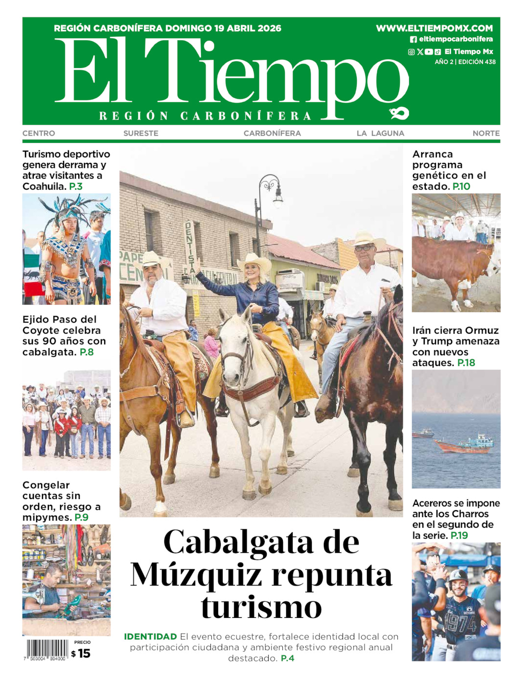 Edición impresa de El Tiempo Región Carbonífera