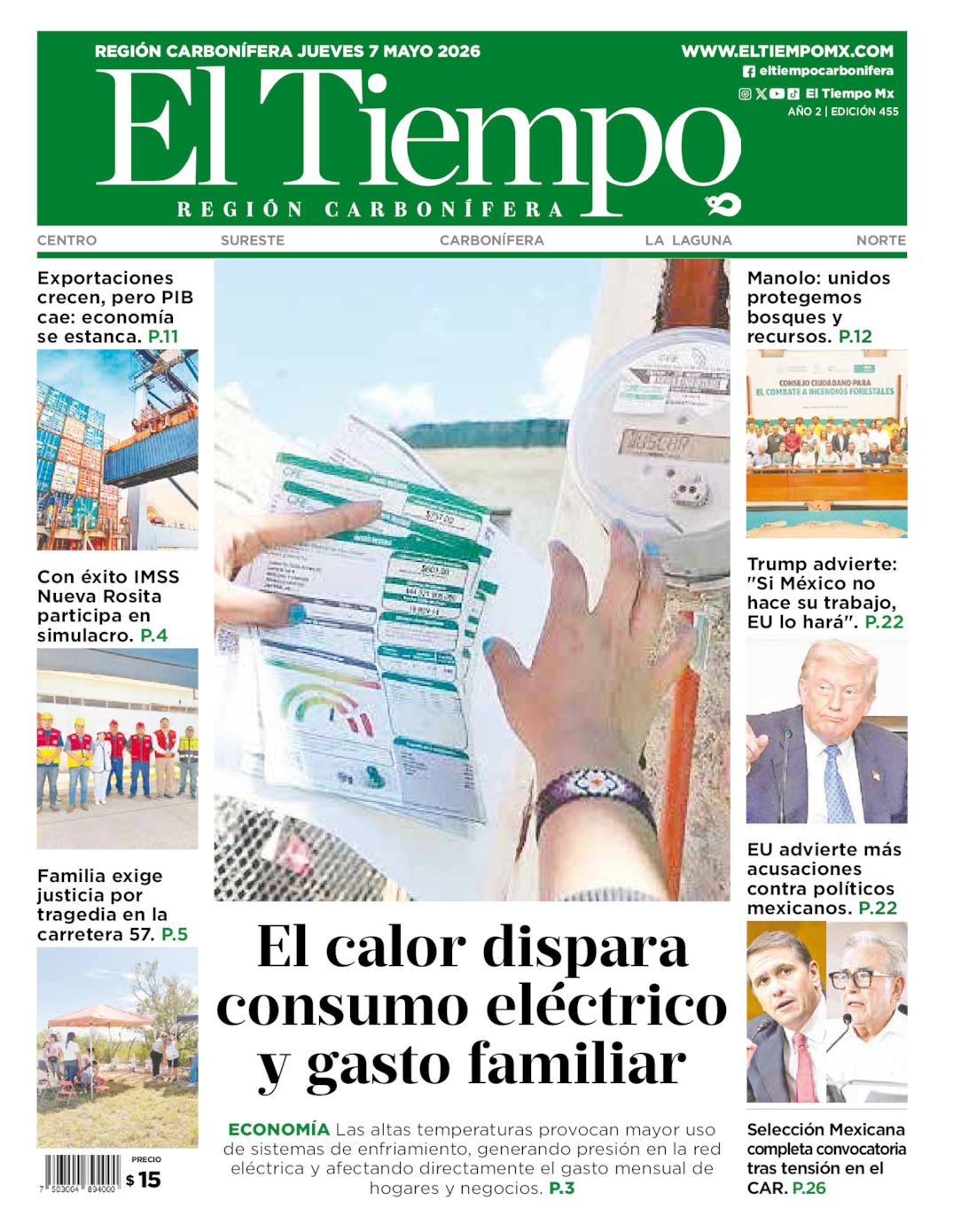 Edición impresa de El Tiempo Región Carbonífera