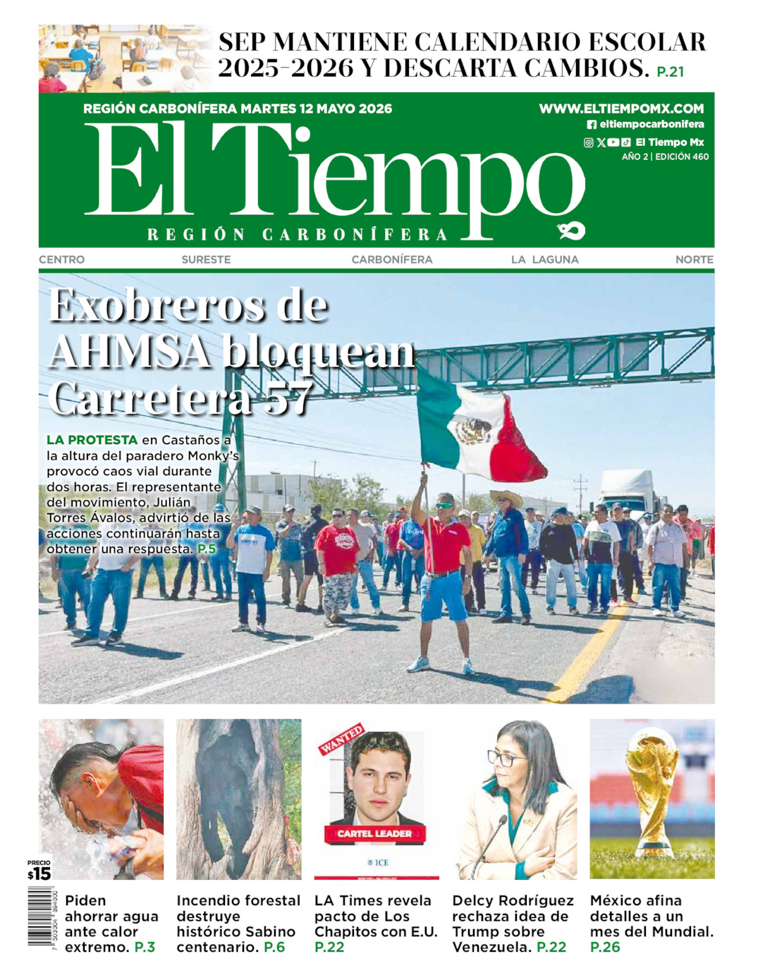 Edición impresa de El Tiempo Región Carbonífera