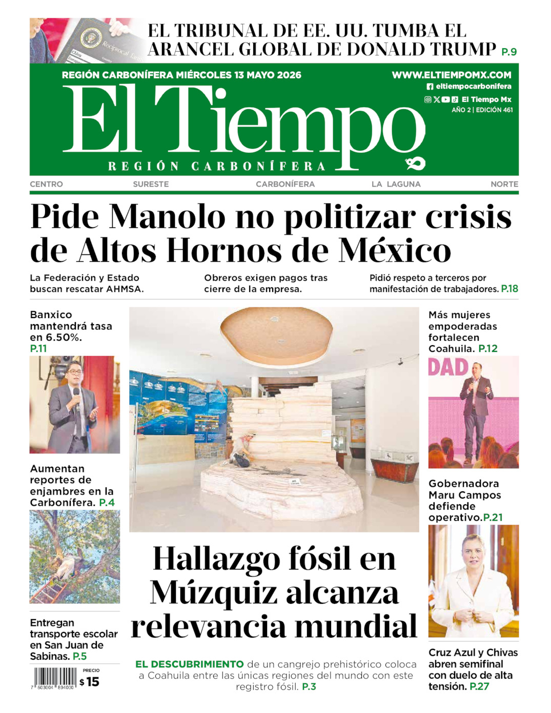 Edición impresa de El Tiempo Región Carbonífera