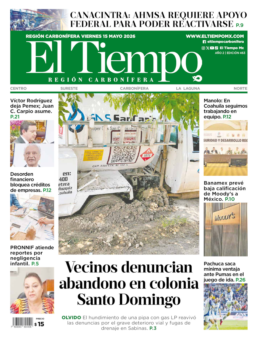 Edición impresa de El Tiempo Región Carbonífera