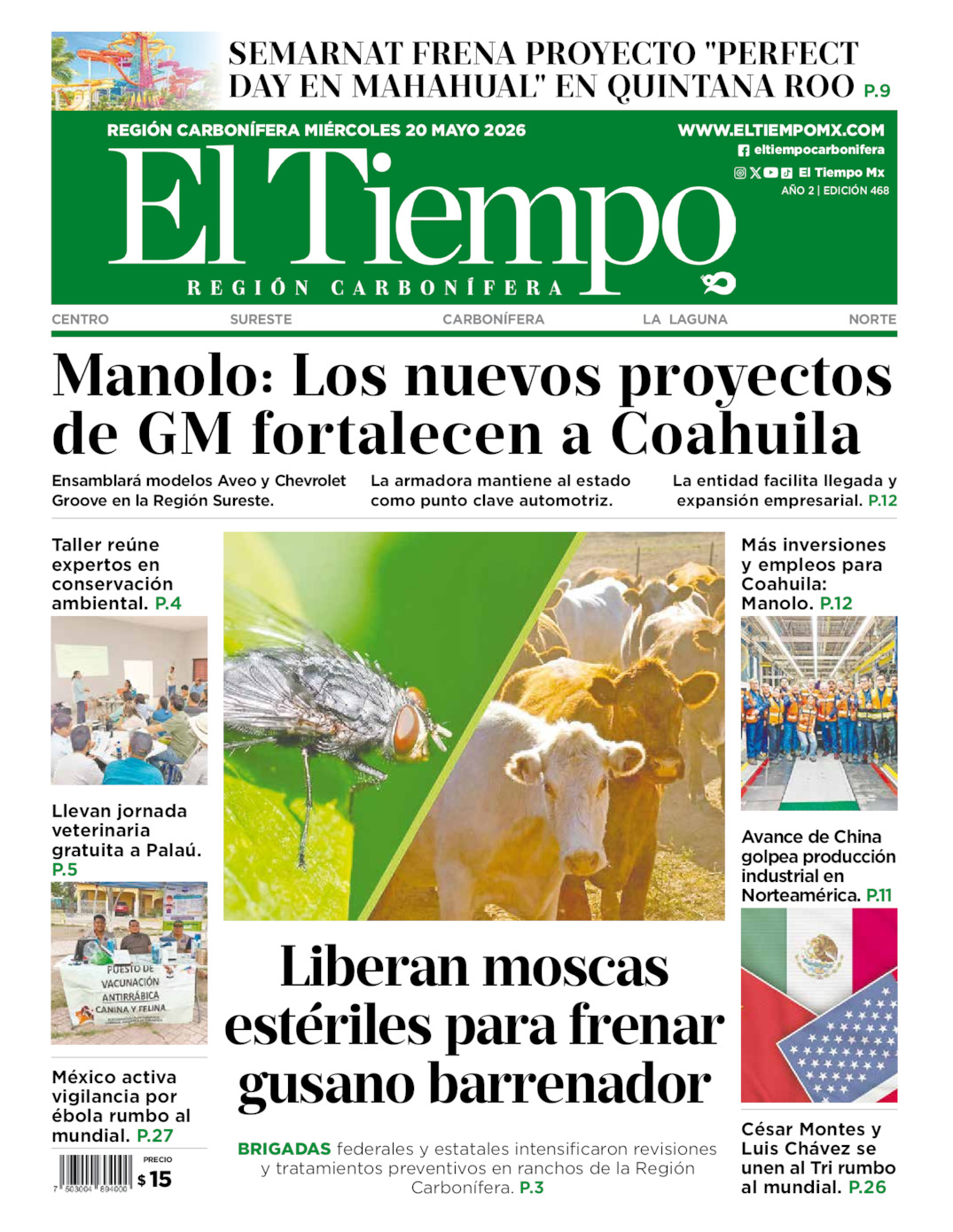 Edición impresa de El Tiempo Región Carbonífera