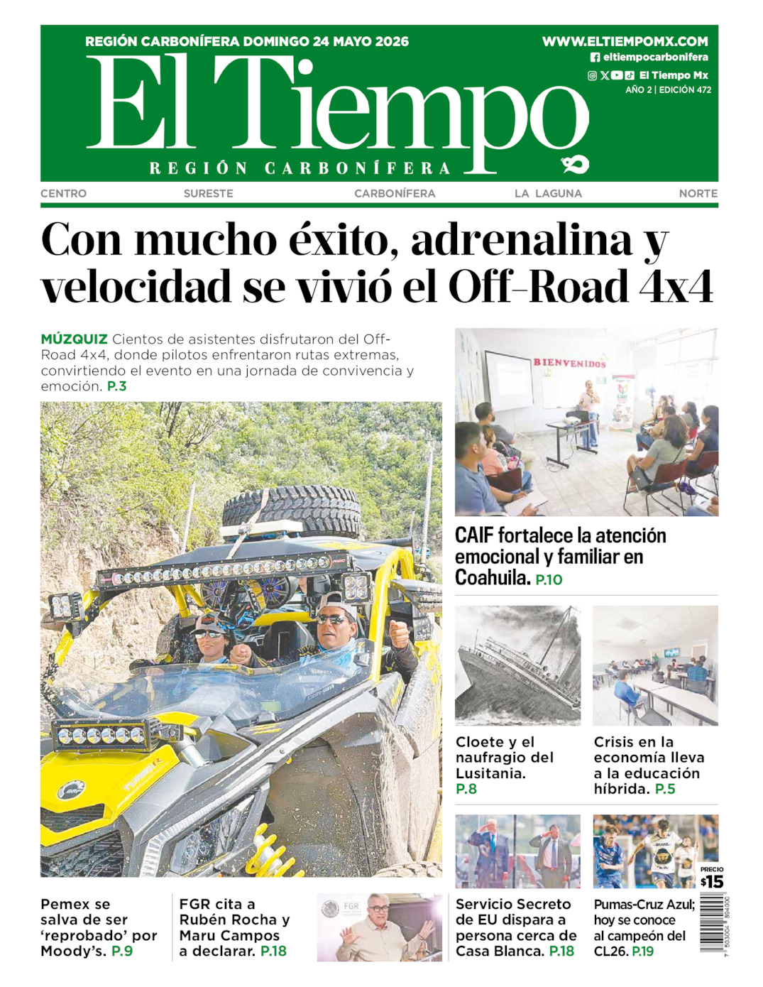 Edición impresa de El Tiempo Región Carbonífera