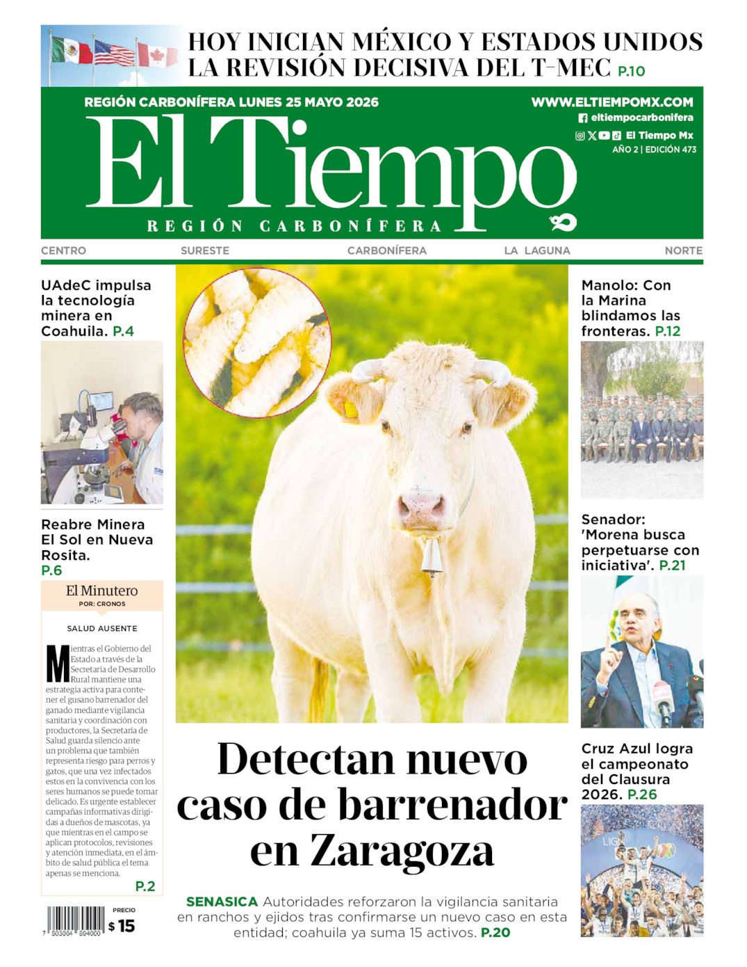 Edición impresa de El Tiempo Región Carbonífera