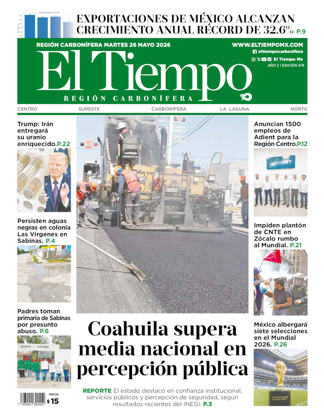 Edición impresa de El Tiempo Región Carbonífera