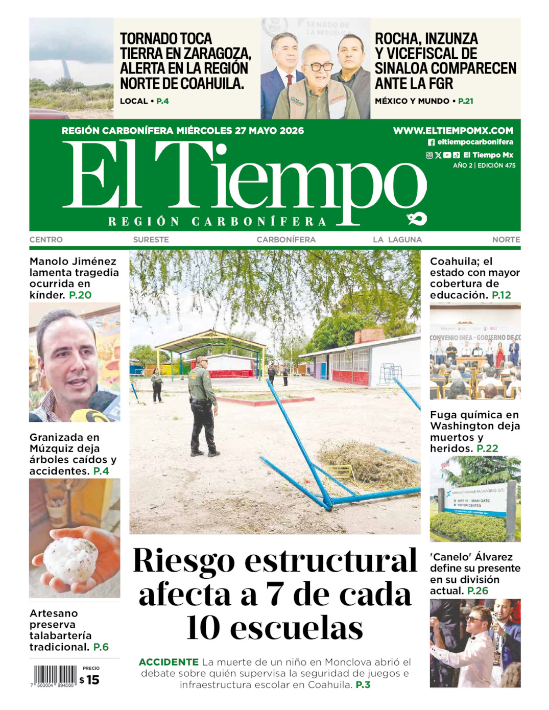 Edición impresa de El Tiempo Región Carbonífera