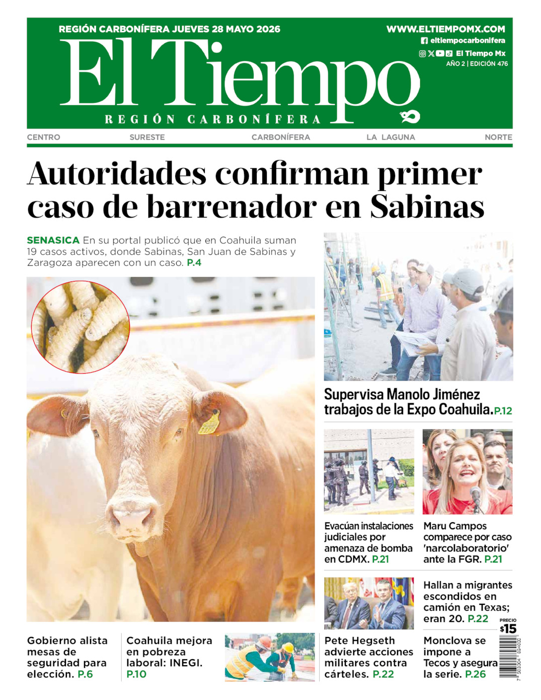 Edición impresa de El Tiempo Región Carbonífera