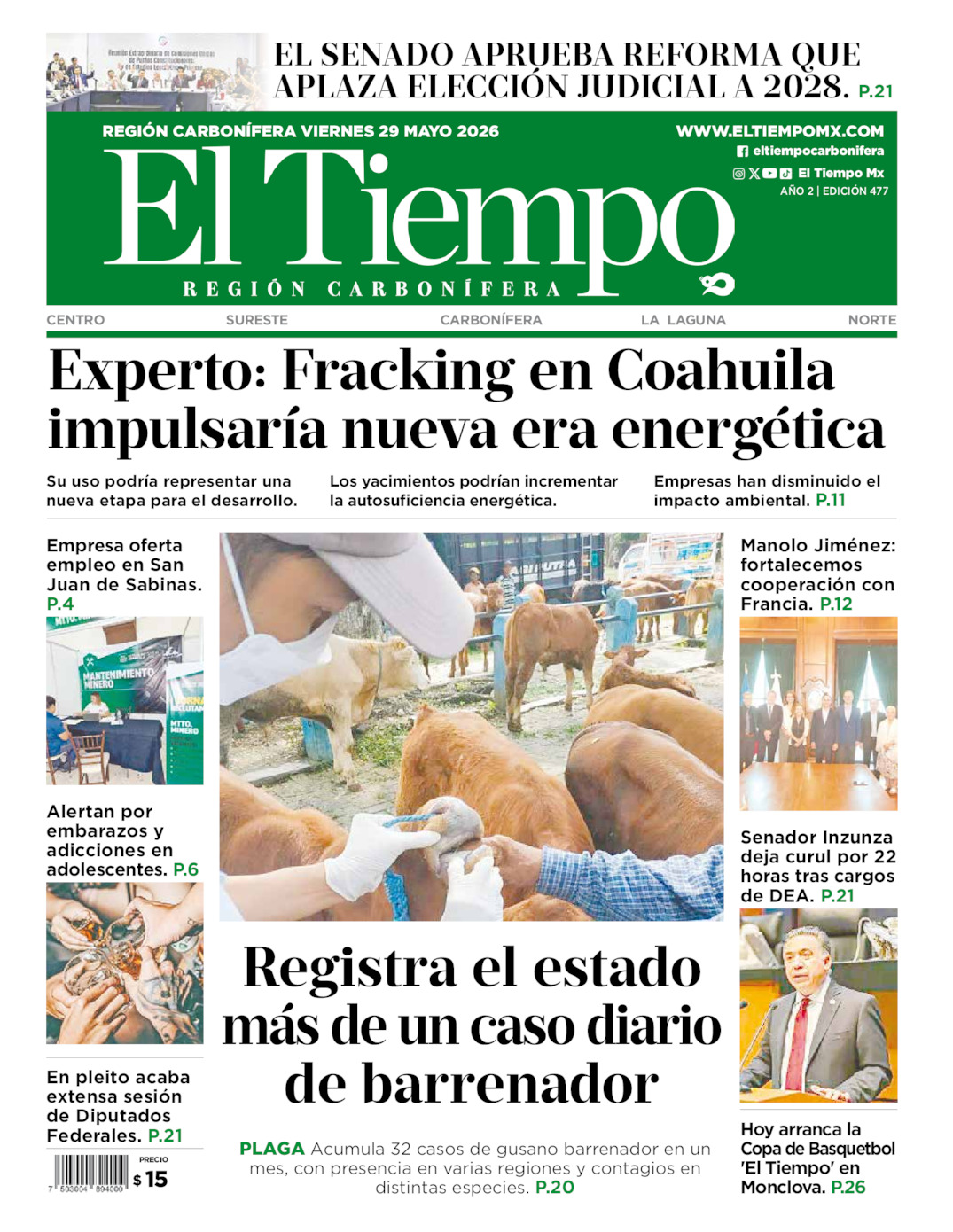Edición impresa de El Tiempo Región Carbonífera