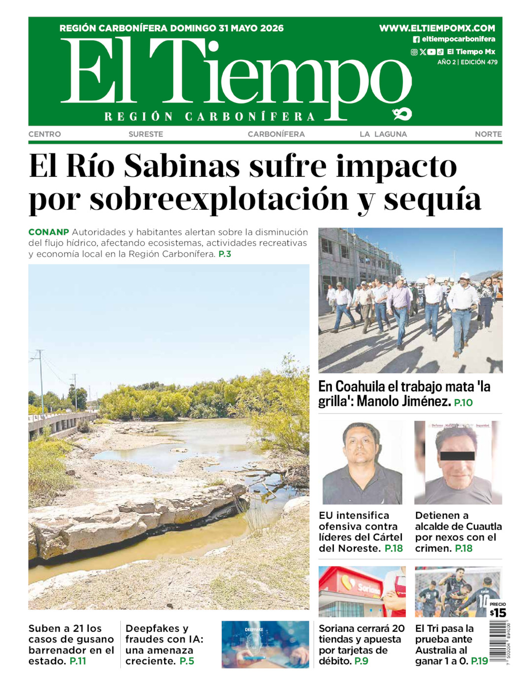 Edición impresa de El Tiempo Región Carbonífera