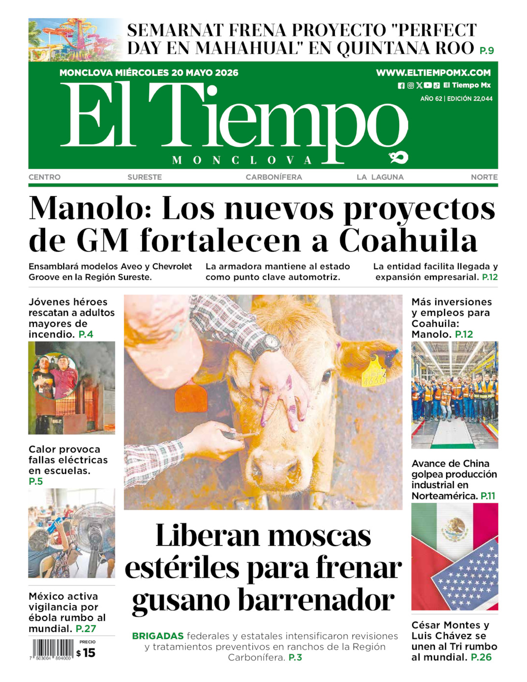 Edición impresa de El Tiempo Monclova