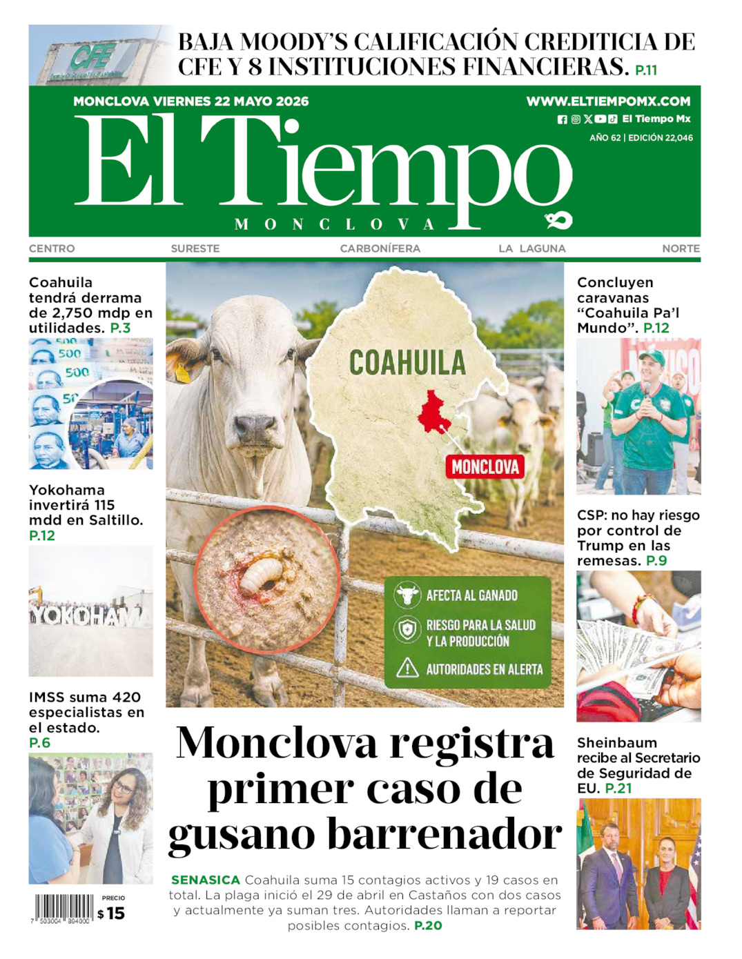 Edición impresa de El Tiempo Monclova