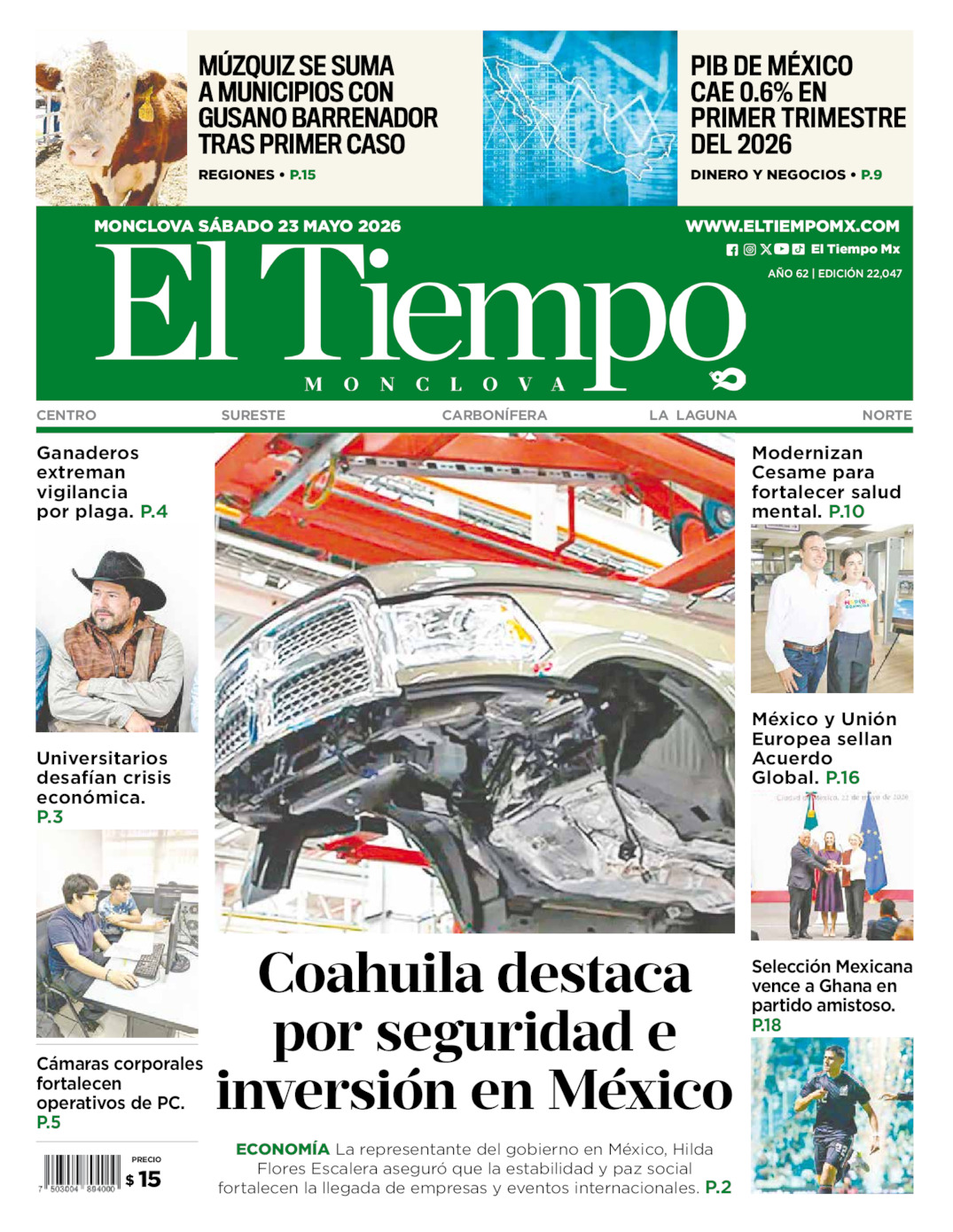 Edición impresa de El Tiempo Monclova